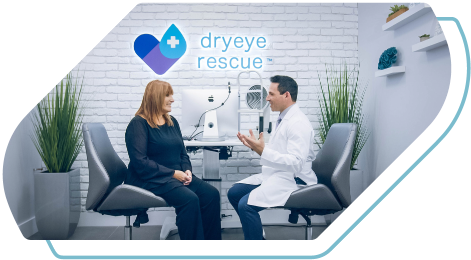 dry eye doctor with patient